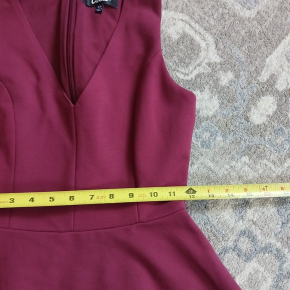 Lulus Women's Lawson Mini Skater Dress Burgundy Red Sleeveless Size XS Retro - Picture 3 of 7